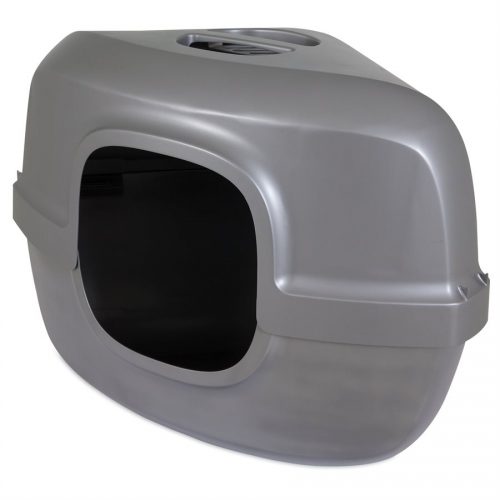 Petmate Corner Hooded Litter Pan Silver