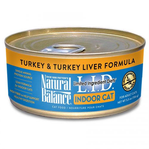 Natural Balance Cat LID Indoor Turkey & Turkey Liver Formula Cans 24/5.5oz