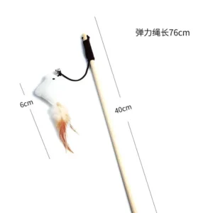 1PC Teaser Feather Toys Kitten Funny Colorful Rod Cat Wand Toys Wood Pet Cat Toys Interactive Stick Pet Cat Supplies - Image 5