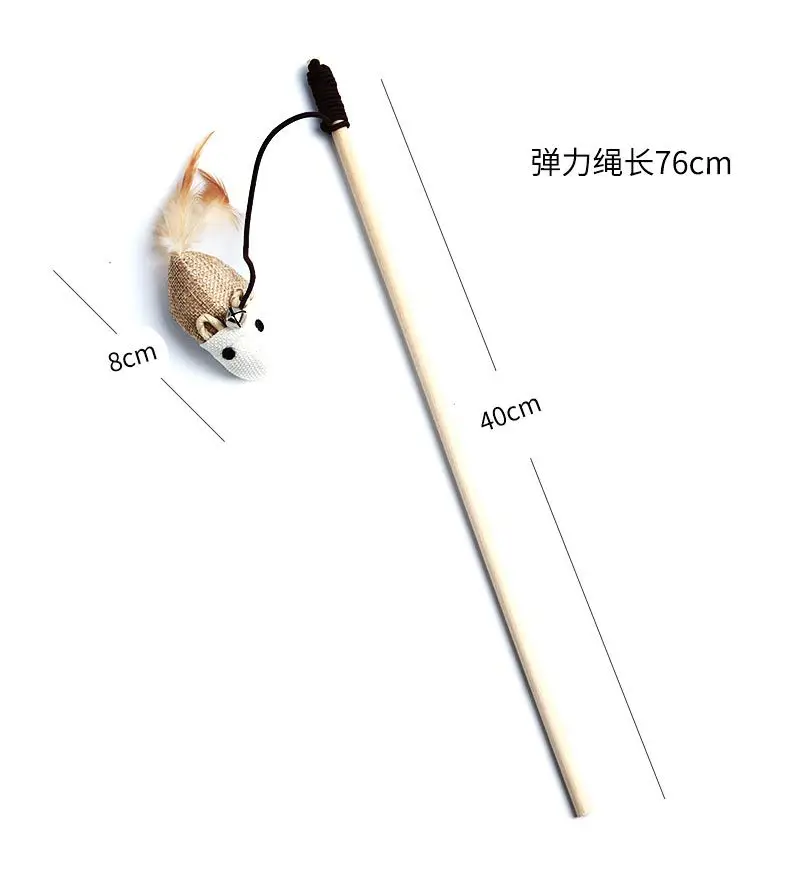 1PC Teaser Feather Toys Kitten Funny Colorful Rod Cat Wand Toys Wood Pet Cat Toys Interactive Stick Pet Cat Supplies - Image 8