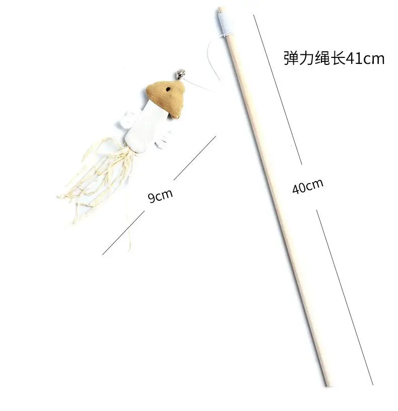 1PC Teaser Feather Toys Kitten Funny Colorful Rod Cat Wand Toys Wood Pet Cat Toys Interactive Stick Pet Cat Supplies - Image 6