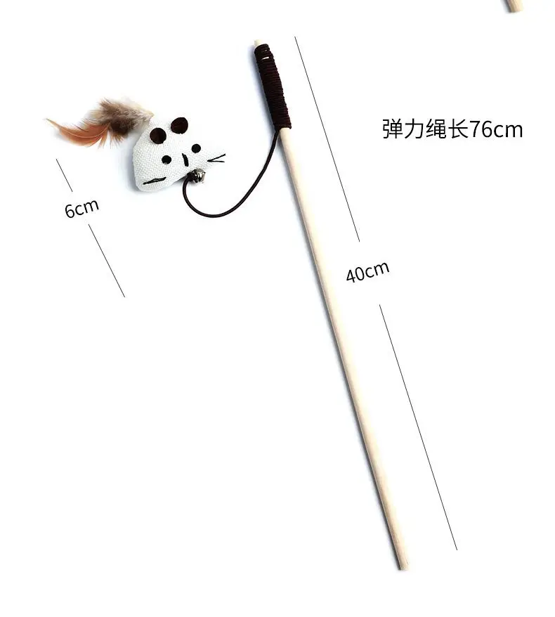 1PC Teaser Feather Toys Kitten Funny Colorful Rod Cat Wand Toys Wood Pet Cat Toys Interactive Stick Pet Cat Supplies - Image 11