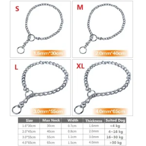 4 Size Stainless Steel Slip Chain Collar for Dog Adjustable Pet Accessories Dog Collar for Small Medium Large Dog Collar - Image 7