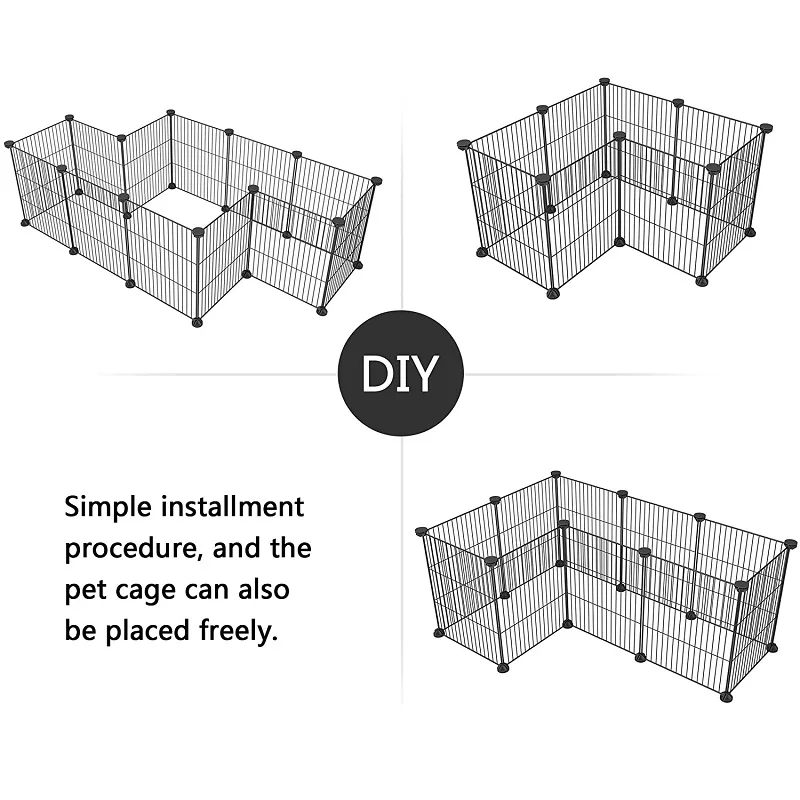 DIY Metal Pet Playpen, Small Animal Fence DIY/Portable Indoor/outdoor Exercise Cage for Puppy, Rabbit, Bunny, Guinea Pigs - Image 3