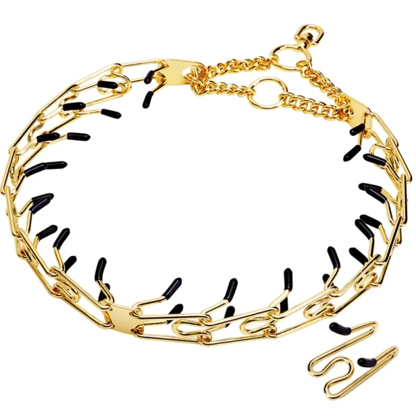 Dog Collar Choke Stainless Steel Pinch Dog Training Collar with Comfort Rubber Tips Adjustable Metal Silver Pet Prong Necklace