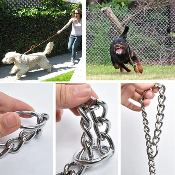 Effective Pinch Dog Training Collar With Comfort Rubber Tips Safe Adjustable Detachable Stainless Steel Pet Prong Choke Collar