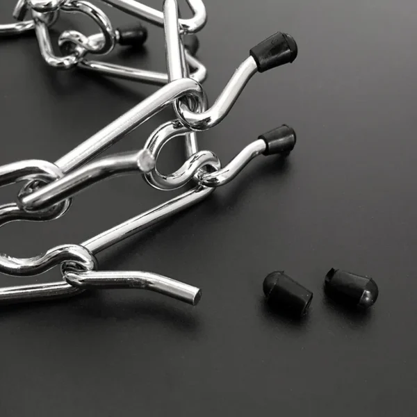 Effective Pinch Dog Training Collar With Comfort Rubber Tips Safe Adjustable Detachable Stainless Steel Pet Prong Choke Collar