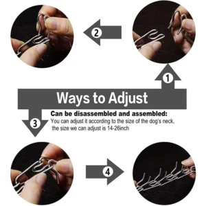 Gold Dog Collar Choker with Comfort Rubber, Stainless Steel Pet Prong Collar, Adjustable Metal Necklace for Medium and Large Dog - Image 5