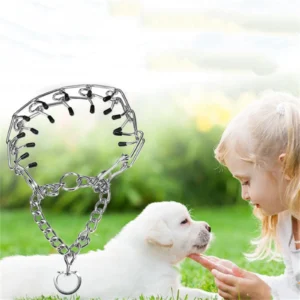 Effective Pinch Dog Training Collar With Comfort Rubber Tips Safe Adjustable Detachable Stainless Steel Pet Prong Choke Collar - Image 3