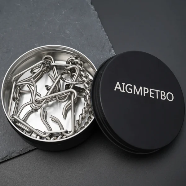 AIGMPETBO Prong Pinch Collar for Dogs Stainless Steels Adjustable Training Collar Ultra-Plus Chrome Plated Pet Pinch Anti