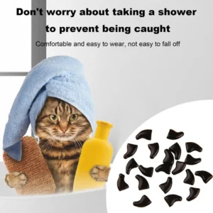 20Pcs Pet Nail Caps With Adhesive Pet Claw Covers Cat Nail Tip Claw Protector Adhesive Applicator For Dogs Cats Pet Accessories