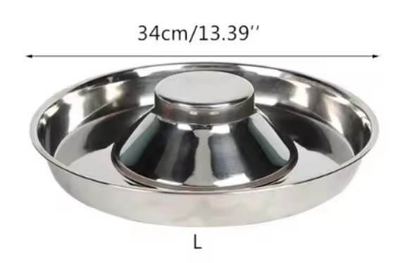 Pet Stainless Steel Dog Bowl Puppy Litter Food Feeding Dish Weaning SilverStainless Feeder Water Bowl Pets Feeder Bowl and Water