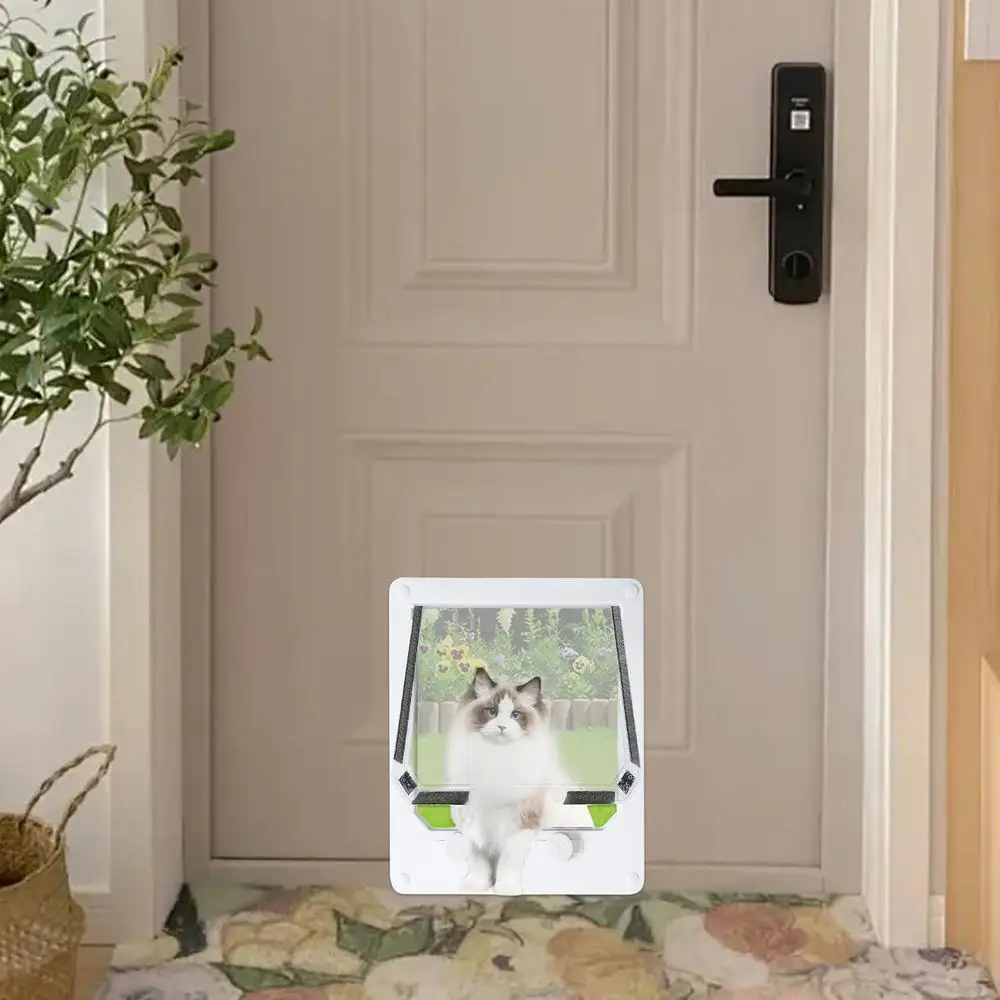4 Way Cat Door Small Pet Door Locking Inside Dog Door Weatherproof Pet Exterior Bedroom Door for Pets Cats Puppy Kittens Puppies - Image 5
