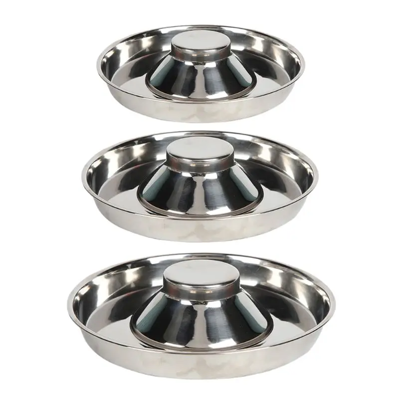 Pet Stainless Steel Dog Bowl Puppy Litter Food Feeding Dish Weaning SilverStainless Feeder Water Bowl Pets Feeder Bowl and Water - Image 1