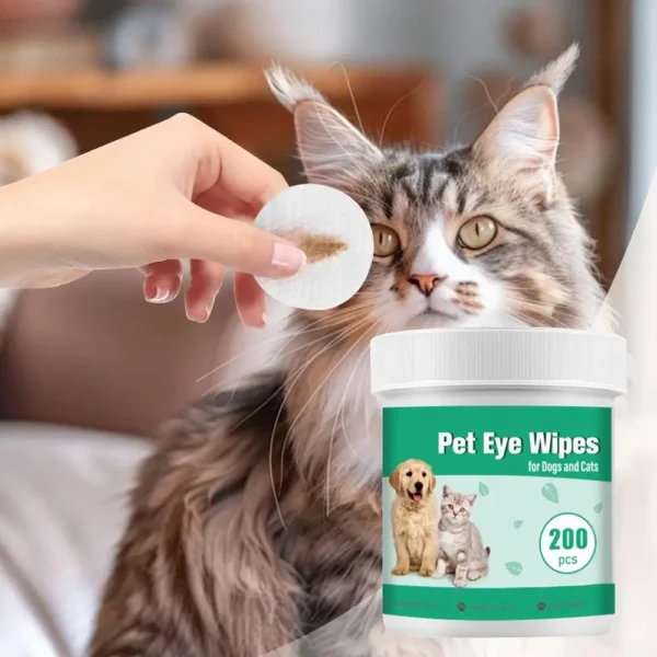 Pet Eye Wipes 200-Count Tear Stain Remover For Dogs Travel Size Soft Dog Eye Care And Eye Wash For Gently Cleaning Eyes Prevents