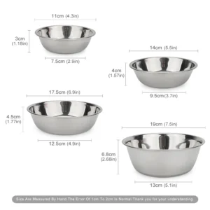 Dog Bowl Stainless Steel Pet Feeding Bowl Cat Food Drinking Feeder Bowl Durable Cheap For Small Medium Big Dogs