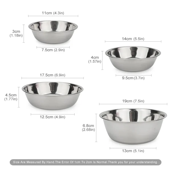 Dog Bowl Stainless Steel Pet Feeding Bowl Cat Food Drinking Feeder Bowl Durable Cheap For Small Medium Big Dogs