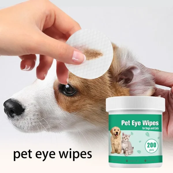 Pet Eye Wipes 200-Count Tear Stain Remover For Dogs Travel Size Soft Dog Eye Care And Eye Wash For Gently Cleaning Eyes Prevents