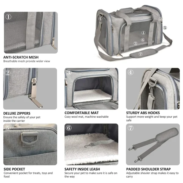 1PC Cat, Dog Carrier for Small Medium Cats Puppies up to 15 Lbs, Collapsible Travel Puppy Carrier